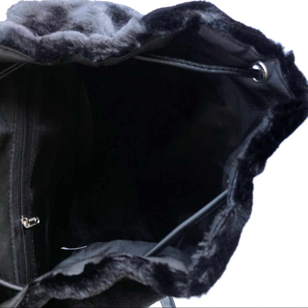 Faux Fur Backpack - Black - Picture 4 of 4